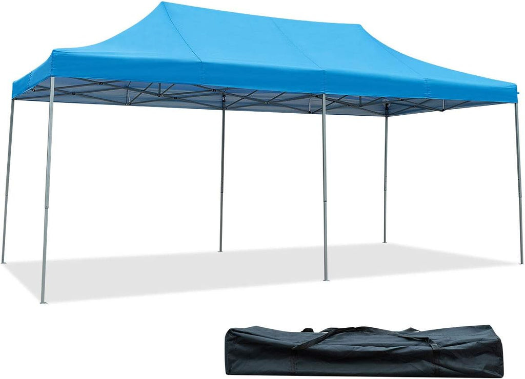 Tangkula 10' X20' Carport Tent Pop Up, Commercial Instant Canopy with Tent Peg, Waterproof Wedding Canopy with Wind Rope, Outdoor Shelter Pavilion for Parties Camping, Gazebo with Carry Bag