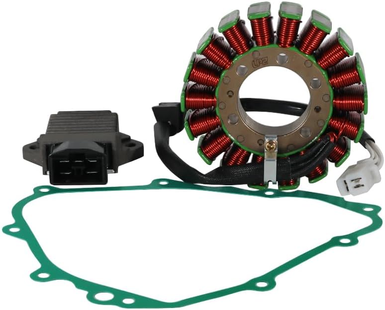 Stator Coil Regulator Rectifier Gasket Set for Honda CBR600F for Honda CBR600 F4 1999-2000, Stator Assy: 31120-MBW-611 Generator Cover 11392-MBW-000, Regulator 31600-MV4-010 31600-MV4-000