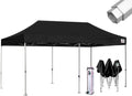 Eurmax USA Pro 10x20 Pop Up Canopy Wedding Party Tent Instant Outdoor Gazebo Pavilion Canopies BBQ Cater Events Aluminum Frame Commercial Grade Bonus Roller Bag (Black)