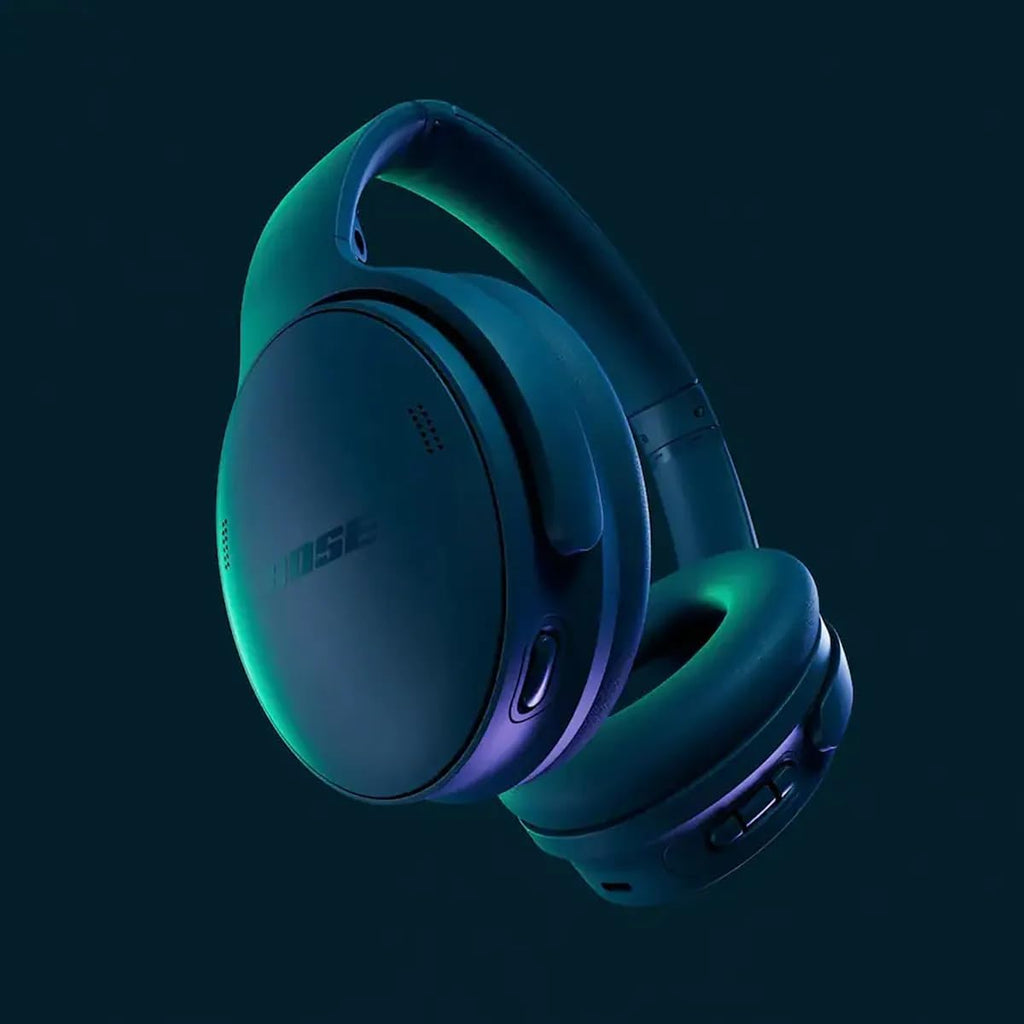 Bose QuietComfort Bluetooth Headphones, Wireless Headphones with Active Over Ear Noise Cancelling and Mic, + Green Extreme 20W 2-Port Wall Charger & Stand (Twilight Blue)
