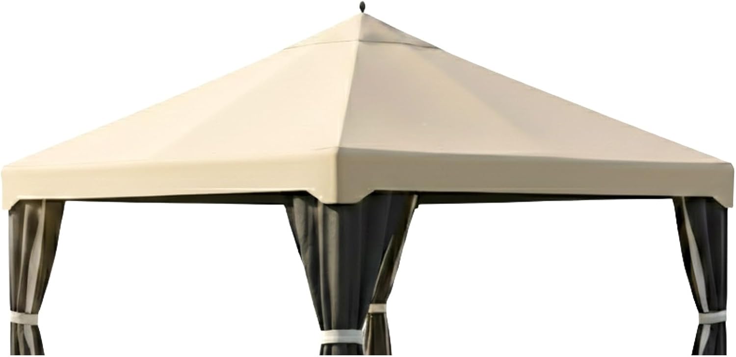 Garden Winds Heavy Duty Reinforced Replacement Canopy Top Cover Compatible with The Garden Treasures S-1210GZ, S-1210GZN 10' x 12' Gazebo - Classic Sand, Riplock 500