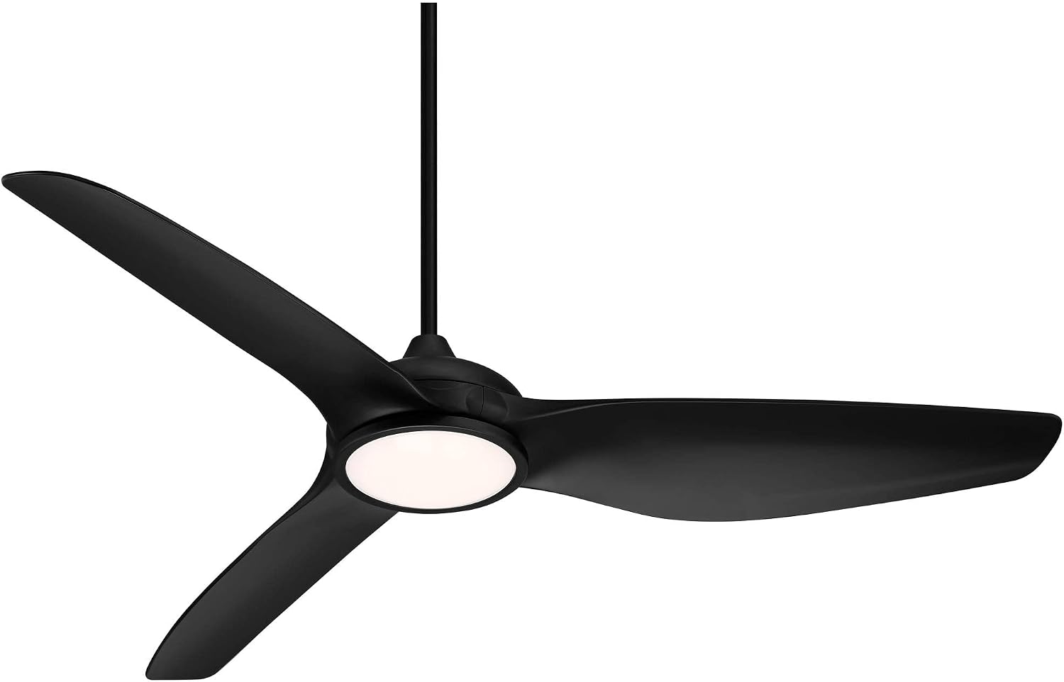 Possini Euro Design 60' Modern 3 Blade Large Propeller Indoor Outdoor Ceiling Fan with Light LED Remote Control Matte Black White Diffuser Damp Rated for Patio Exterior House Porch Gazebo Garage