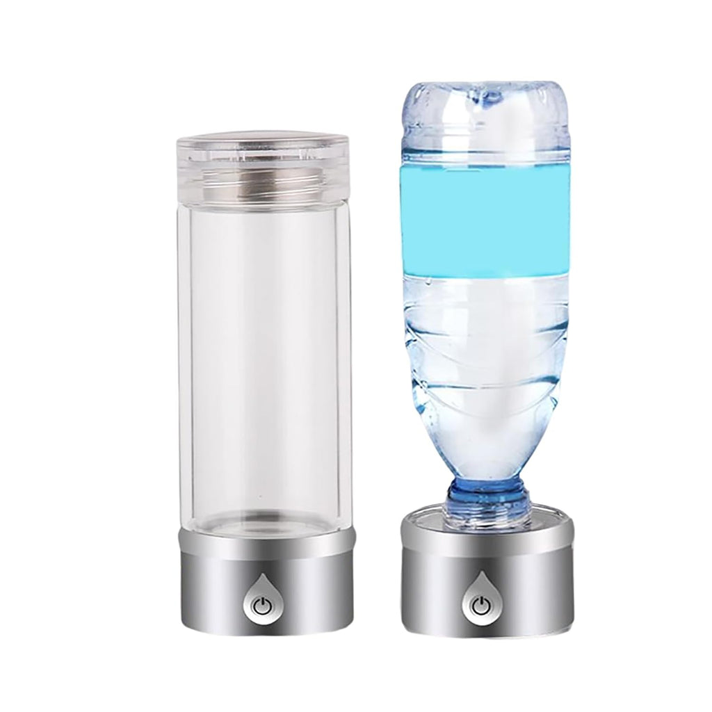 Hydrogen-Rich Generator, 3 Mins Portable USB Rechargeable Ionized Water Generator, Ozone and Chlorine Release, for Health Preserving(Color:Silver)