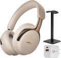 Bose (2nd Gen QuietComfort Ultra Bluetooth Headphones, Wireless Headphones with Spatial Audio, Over Ear Noise Cancelling with Mic, Up to 30 Hours of Play time + 20W Wall Charger (Driftwood Sand)