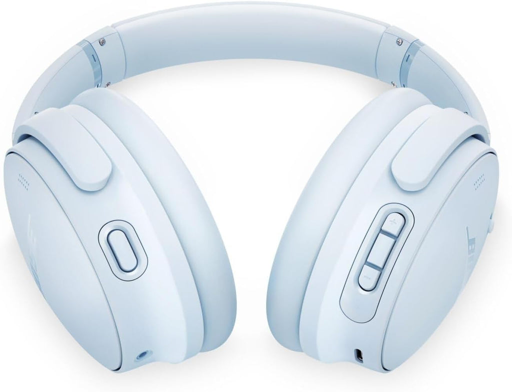 Bose QuietComfort Headphones - Wireless Bluetooth Headphones, Active Over Ear Noise Cancelling and Mic, Deep Bass Bundle + Desktop Headphone Stand + Green Extreme Dual Wall Charger (Ice Blue)