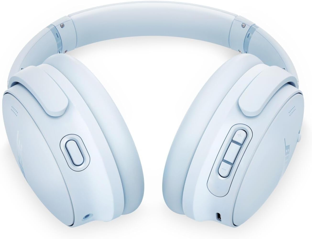 Bose QuietComfort Headphones - Wireless Bluetooth Headphones, Active Over Ear Noise Cancelling and Mic, Deep Bass Bundle + Desktop Headphone Stand + Green Extreme Dual Wall Charger (Ice Blue)