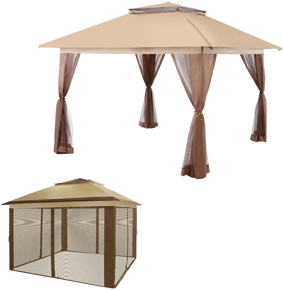 Garden Winds Custom Fit Replacement Canopy Top Cover Compatible with The Crown Shades CA169M, CS-CA169M, GA121, CA121PA 11' X 11' Pop Up Gazebo - Upgraded Performance RIPLOCK 350 Fabric