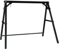 VINGLI 6.9FT Porch Swing Frame, 660 LBS Heavy Duty A-Frame Wooden Porch Swing Stand with Bottom Connection Bar for 5FT Porch Swing, Upgraded Wood Swing Hanger for Garden Patio (Black, 6.9FT)