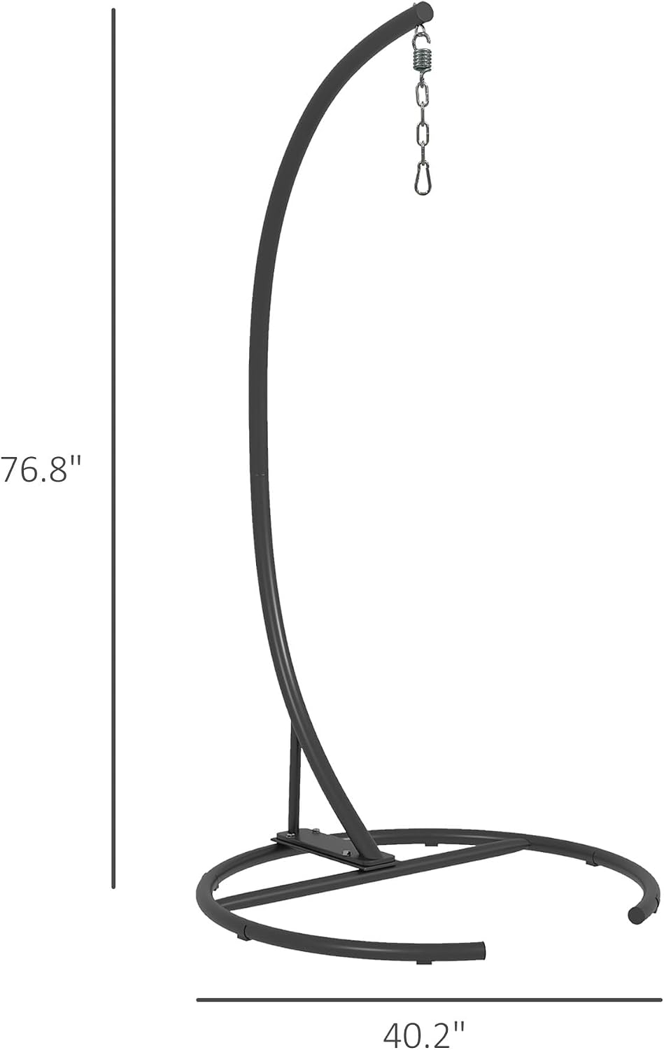 Outsunny Hanging Hammock Chair Stand with Round Base, C Hanging Stand Frame for Hammock Chair, Egg Chair, Porch Swing Chair, Indoor & Outdoor, Black