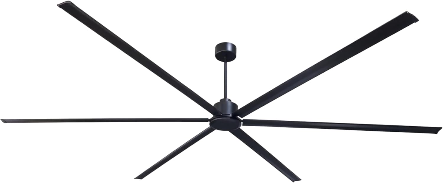 144 Inch (12 ft) Big Industrial Fan, HVLS Large Commercial Ceiling Fan, Ultimate Power 130W DC Motor, 10-Year Warranty, 6 Aluminum Blades for Hangar, Workshop, Cattle Farm & Mall