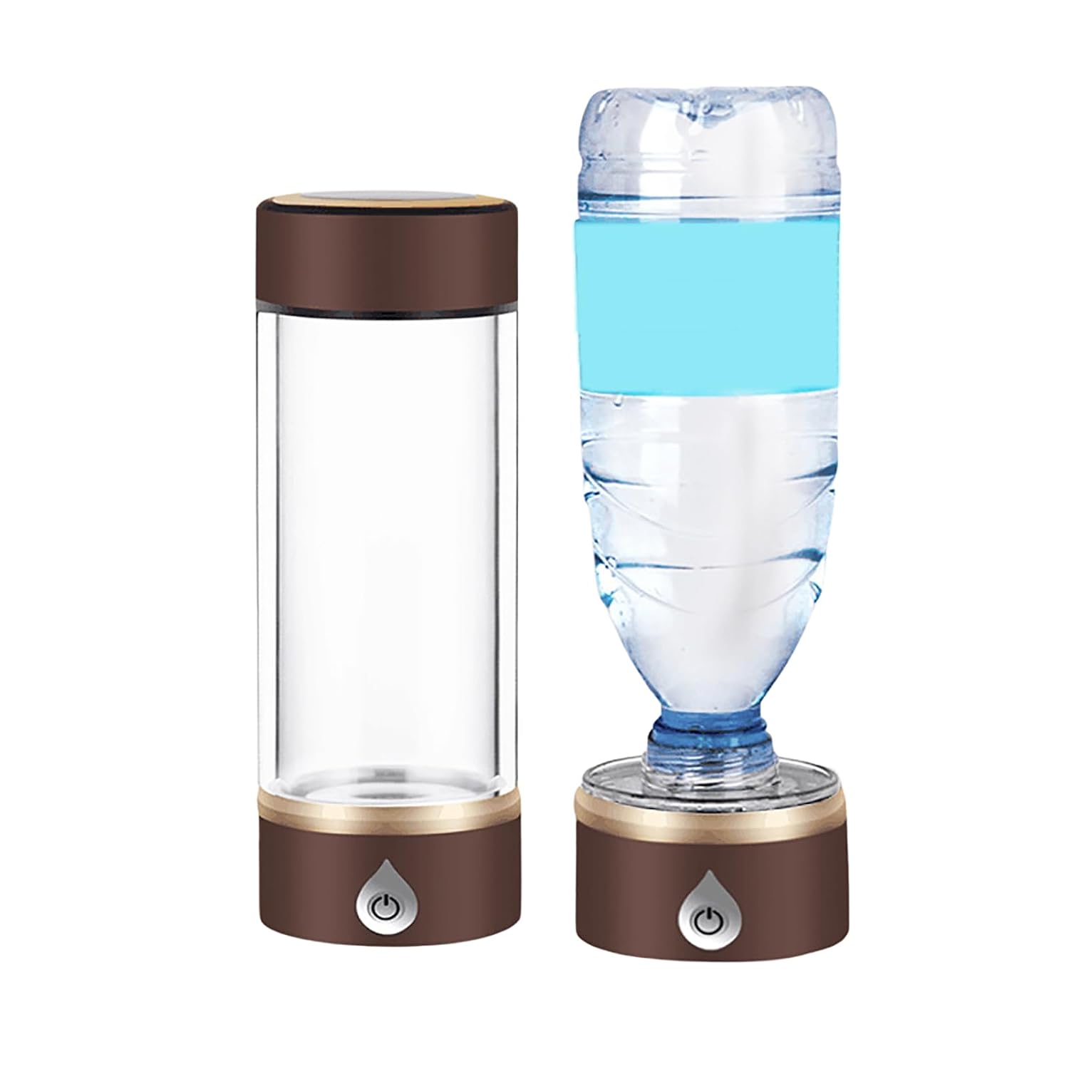Hydrogen-Rich Generator, 3 Mins Portable USB Rechargeable Ionized Water Generator, Ozone and Chlorine Release, for Health Preserving(Color:Brown)