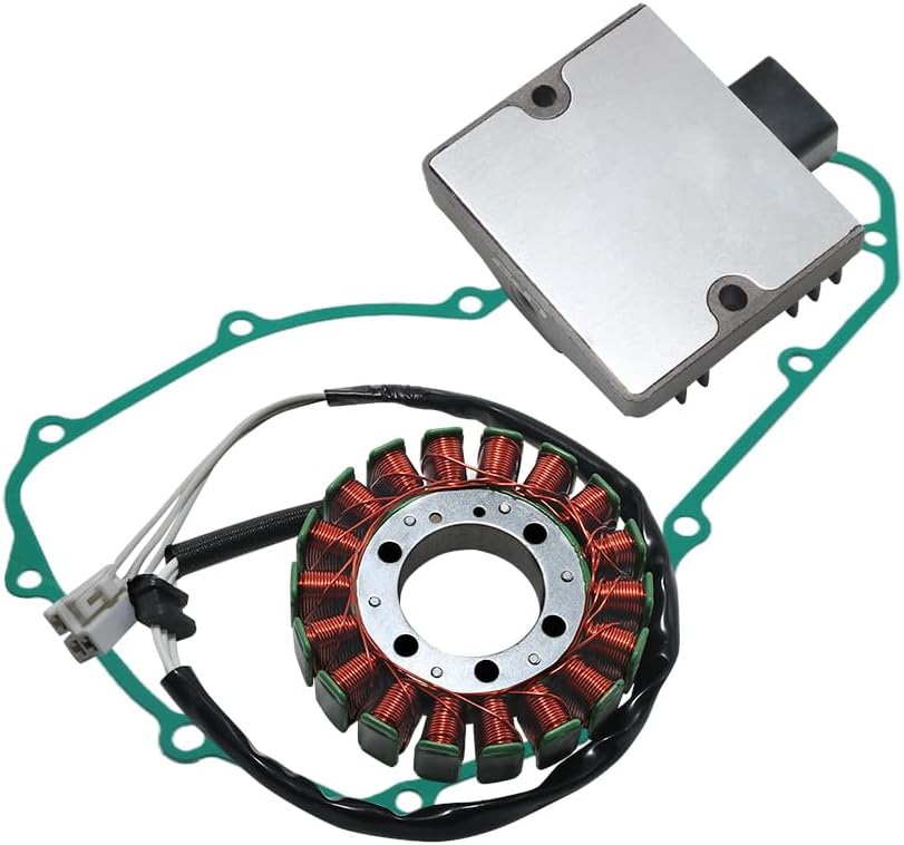 Stator Coil, Regulator Rectifier, Gasket Set Compatible with for Kawasaki EN650 Vulcan 650 S, for Kawasaki Z650 ER650 2017-2021, for Kawasaki EX650 Ninja 650 2017-2021, for Kawasaki KLE650 VERSYS 650