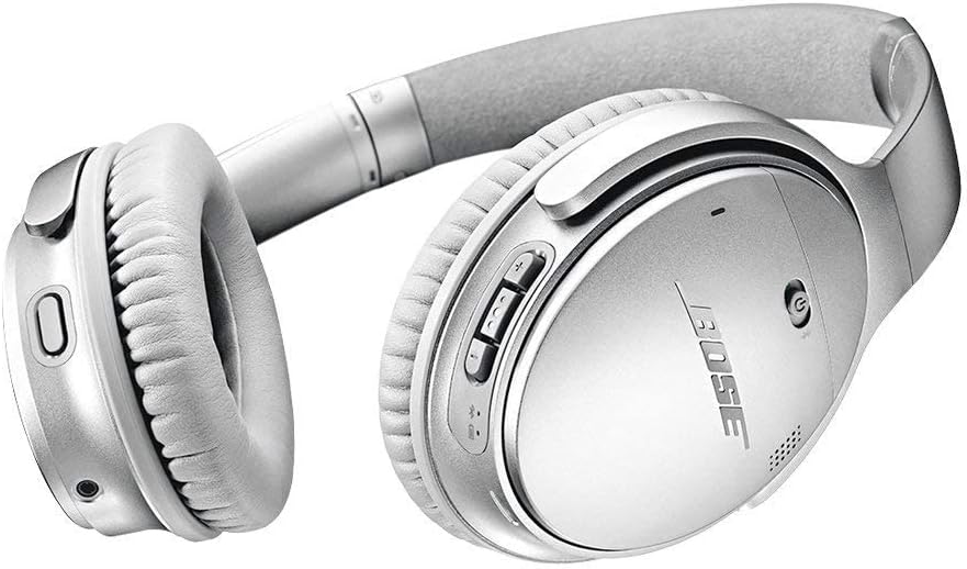 Bose QuietComfort 35 (Series II) Wireless Headphones, Noise Cancelling - Silver (Renewed)