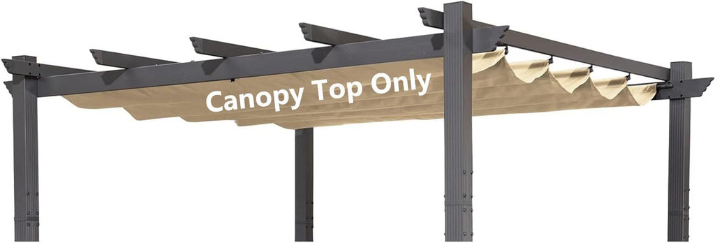 Pergola Shade Cover Replacement Canopy Top Compatible with 10 X 10 ft 6-Bar Pergola Frames - Beige (Canopy Size 116' W x 95' L, Canopy Top Only)