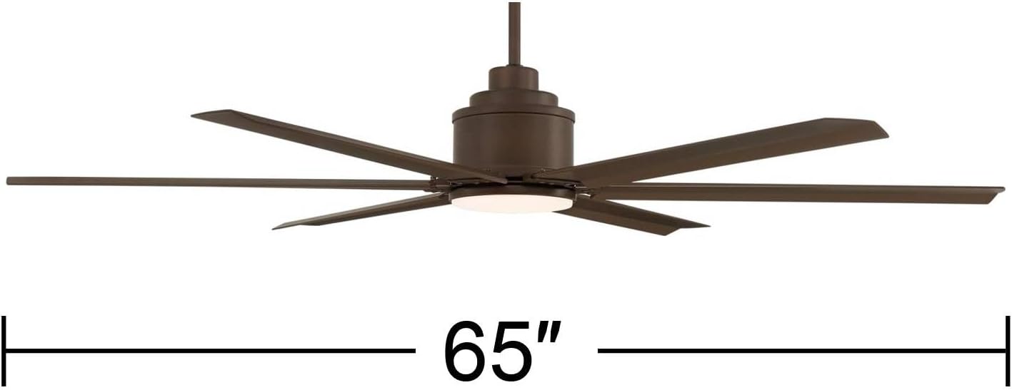 Casa Vieja 65' Ultra Breeze Modern Industrial Outdoor Ceiling Fan with Dimmable LED Light Remote Control Oil Rubbed Bronze Wet Rated for Patio Exterior House Home Porch Gazebo Garage - 12' Downrod