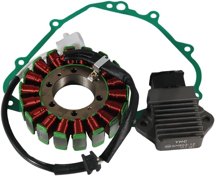 Stator Coil Regulator Rectifier Gasket Set for Honda CBR600F for Honda CBR600 F4 1999-2000, Stator Assy: 31120-MBW-611 Generator Cover 11392-MBW-000, Regulator 31600-MV4-010 31600-MV4-000