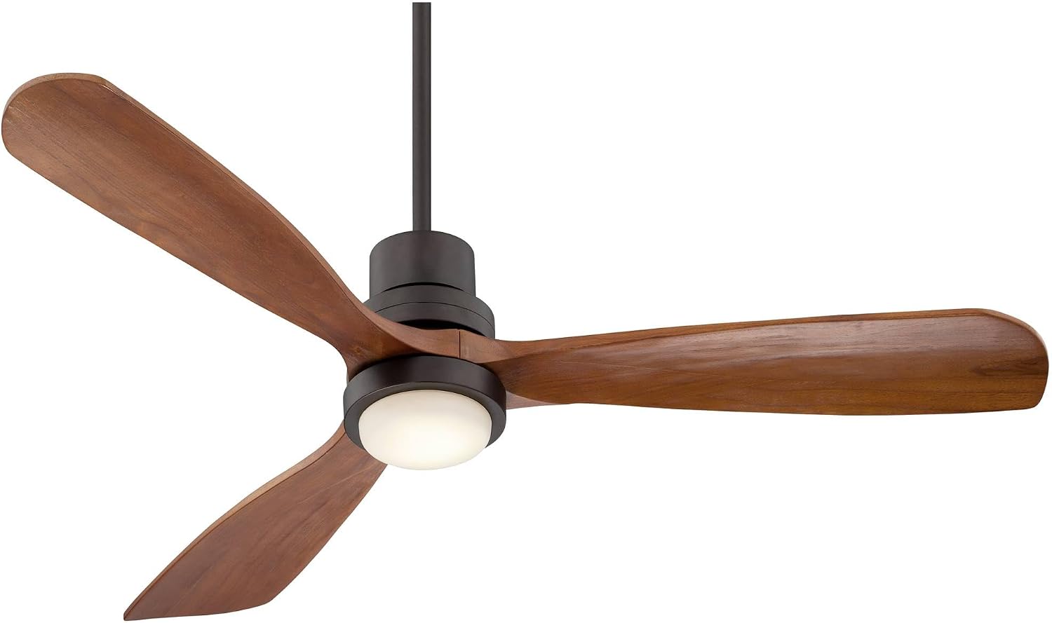 Casa Vieja 52' Delta-Wing DC Modern 3 Blade Indoor Outdoor Ceiling Fan with LED Light Remote Control Solid Wood Oil Rubbed Bronze Damp Rated Patio Exterior House Porch Gazebo Garage - 12' Downrod