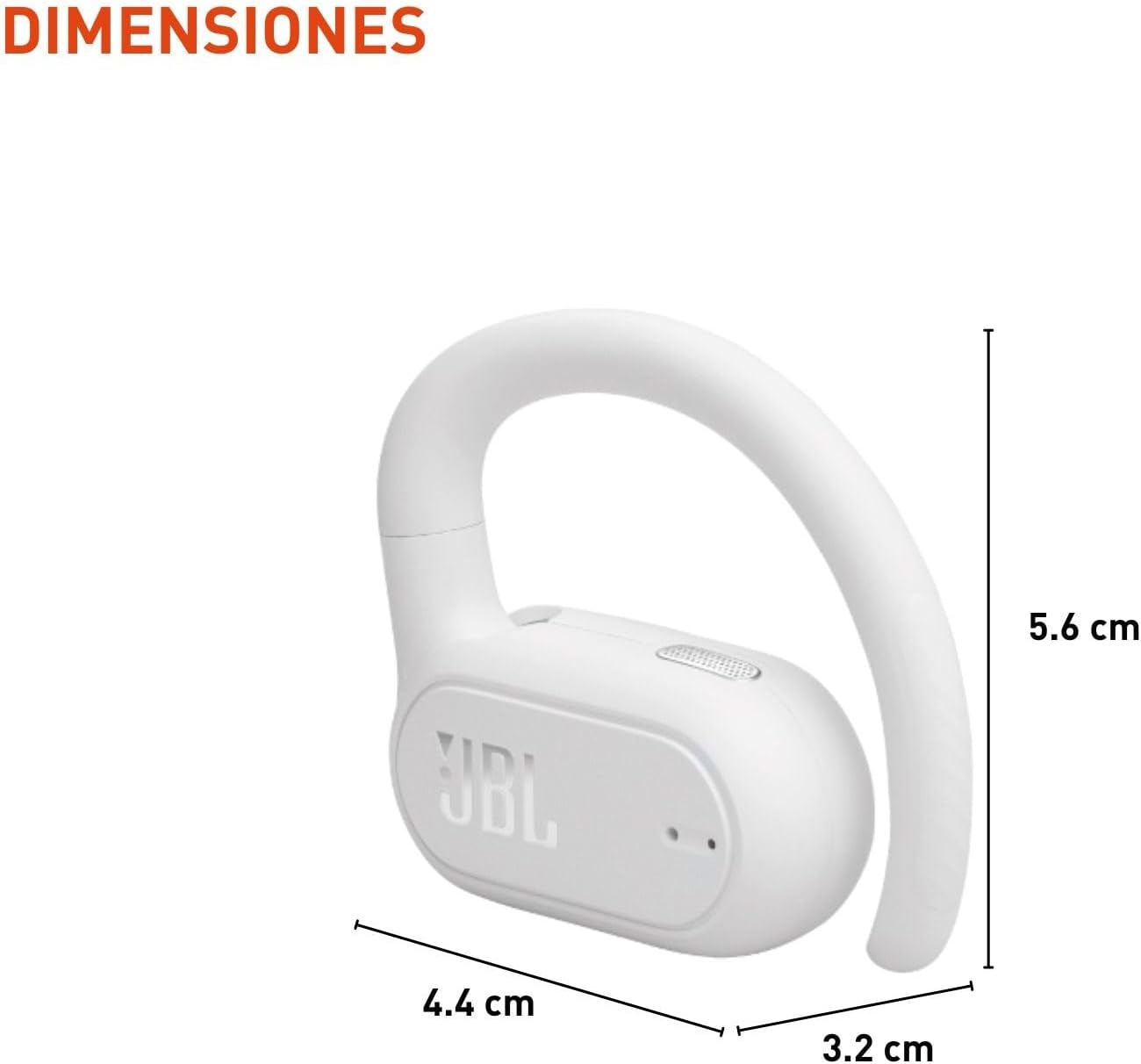 JBL SoundGear Sense - True Wireless Open-Ear Headphones, JBL OpenSound Technology, Splash and dust Resistant, 4 mics for Crisp, Clear Calls, Up to 24 Hours of Battery Life, Plus Speed Charge (White)