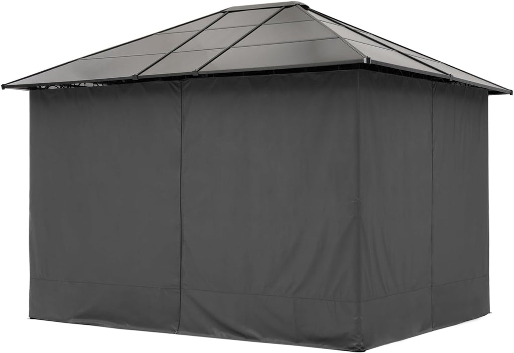 10x12 Hardtop Patio Gazebo with Curtains and Netting by ABCCANOPY