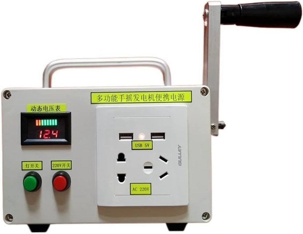 Hand Generator Hand Crank Generator Outdoor Mobile Power Supply Large-Capacity Portable Manual Power Supply for Home use (Color : 10400 mAh, Size : 150W)