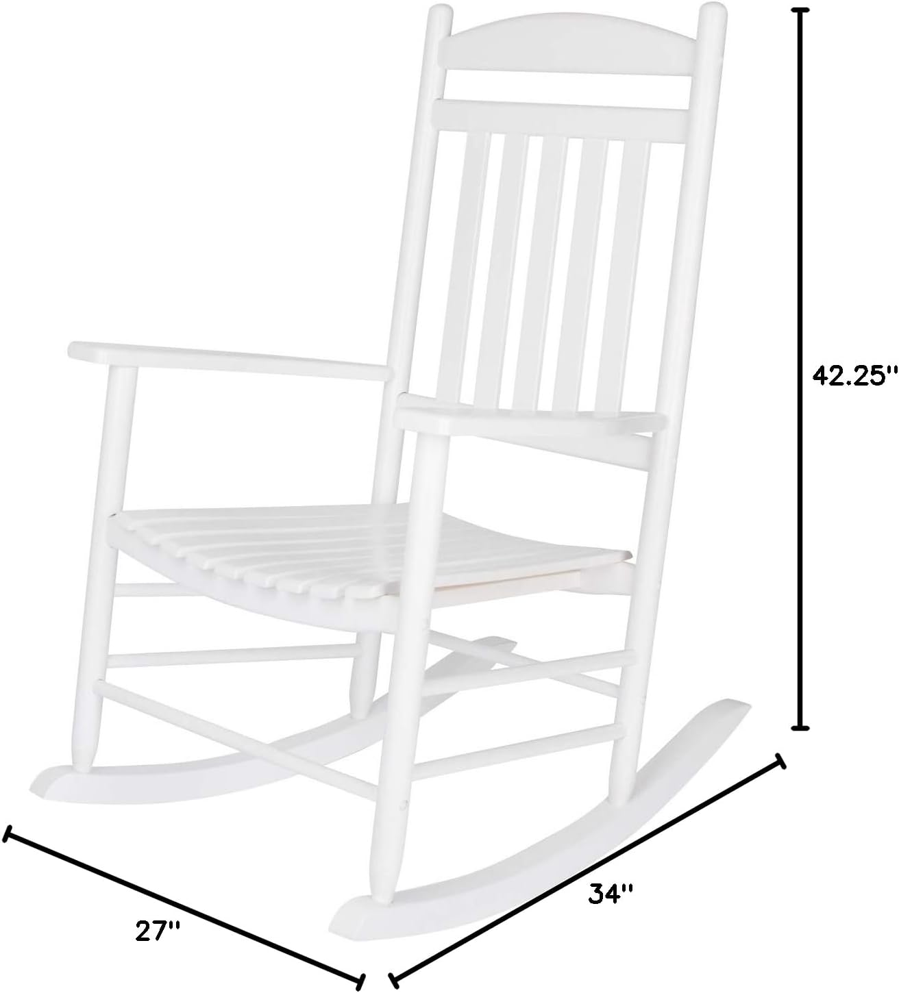 Shine Company Maine Wood Rocking Chair, White