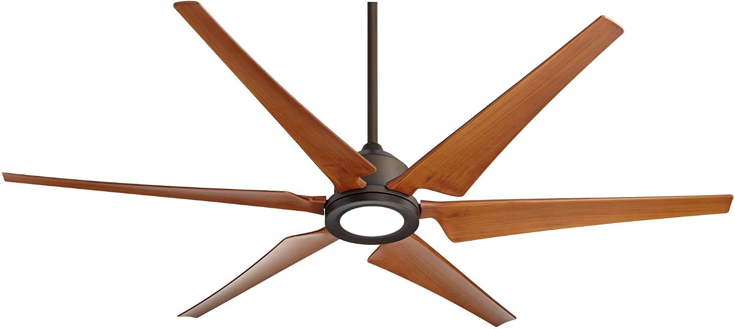 Casa Vieja 72' Power Hawk Modern Large Indoor Outdoor Ceiling Fan with Light LED Remote Control Oil Rubbed Bronze Painted Wood Damp Rated for Patio Exterior Roof House Porch Gazebo Garage Barn