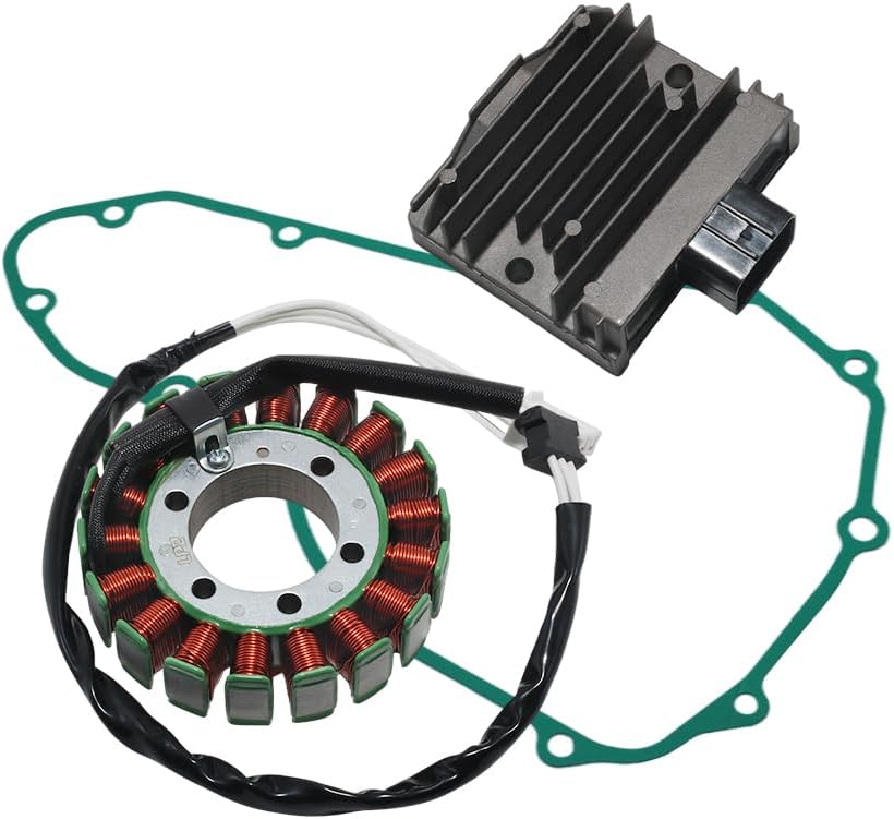 Stator Coil, Regulator Rectifier, Gasket Set Compatible with for Kawasaki EN650 Vulcan 650 S, for Kawasaki Z650 ER650 2017-2021, for Kawasaki EX650 Ninja 650 2017-2021, for Kawasaki KLE650 VERSYS 650