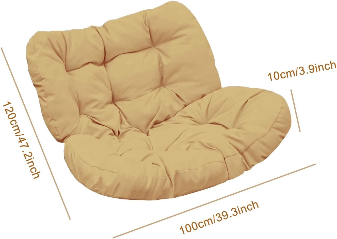 Papasan Rocking Chair Cushion, Rattan Wicker Lounge Chair Cushion, Oversized Comfy Patio Chair Cushion, Modern Royal Chair Cushion for Bedroom Garden(Only Cushion)