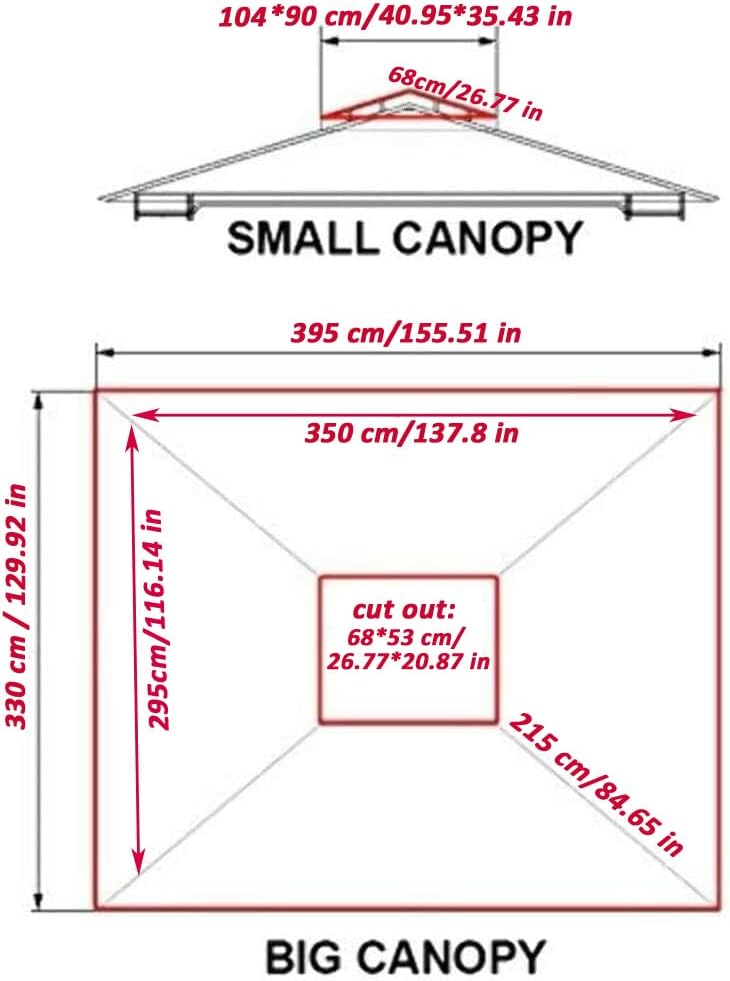 10x13 Ft Outdoor Patio Gazebo Replacement Canopy, Double Tiered Roof Top Cover, UV Protection & Waterproof Fabric, Fits 10x13 Gazebo Frame, Brown(Frame Not Included)