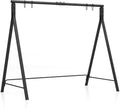 Tangkula Metal Swing Frame, Porch Swing Stand with Extra Side Bars, 5 Hanging Rings, Heavy Duty Swing Frame Outdoor for Swing, Hammock, A-Frame Swing Stand Frame Outdoor for Lawn, Garden, Backyard