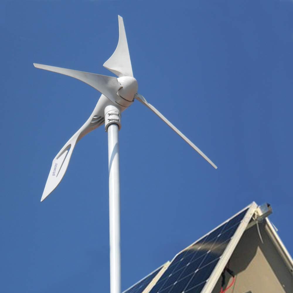 Wind Turbine Generator 12V 400W with a 30A Hybrid Charge Controller. As Solar and Wind Charge Controller which can Add Max 500W Solar Panel for 12V Battery.