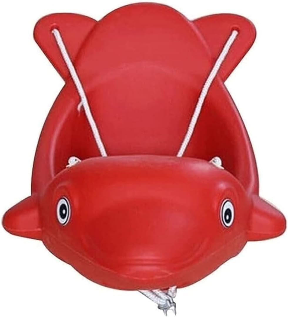 Dolphin Modeling Swing Seat for Kids Infant Toddler Indoor and Outdoor Swing Plastic Hanging Chair for Outside Backyard Playground