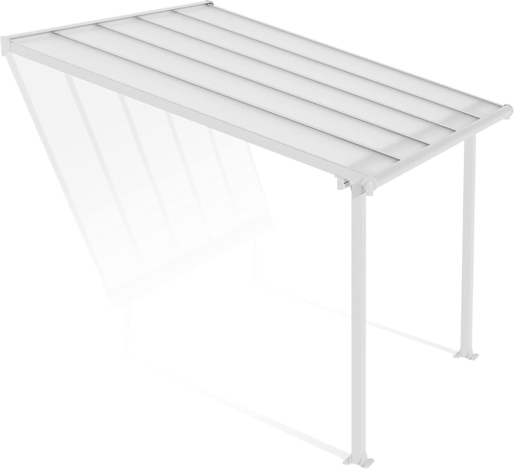 Palram - Canopia Olympia Patio Cover 10' x 10' White/White Outdoor Canopy Awning, Waterproof, Shade, Outside Shelter For Backyard, Gutters, with 100% UV Protection