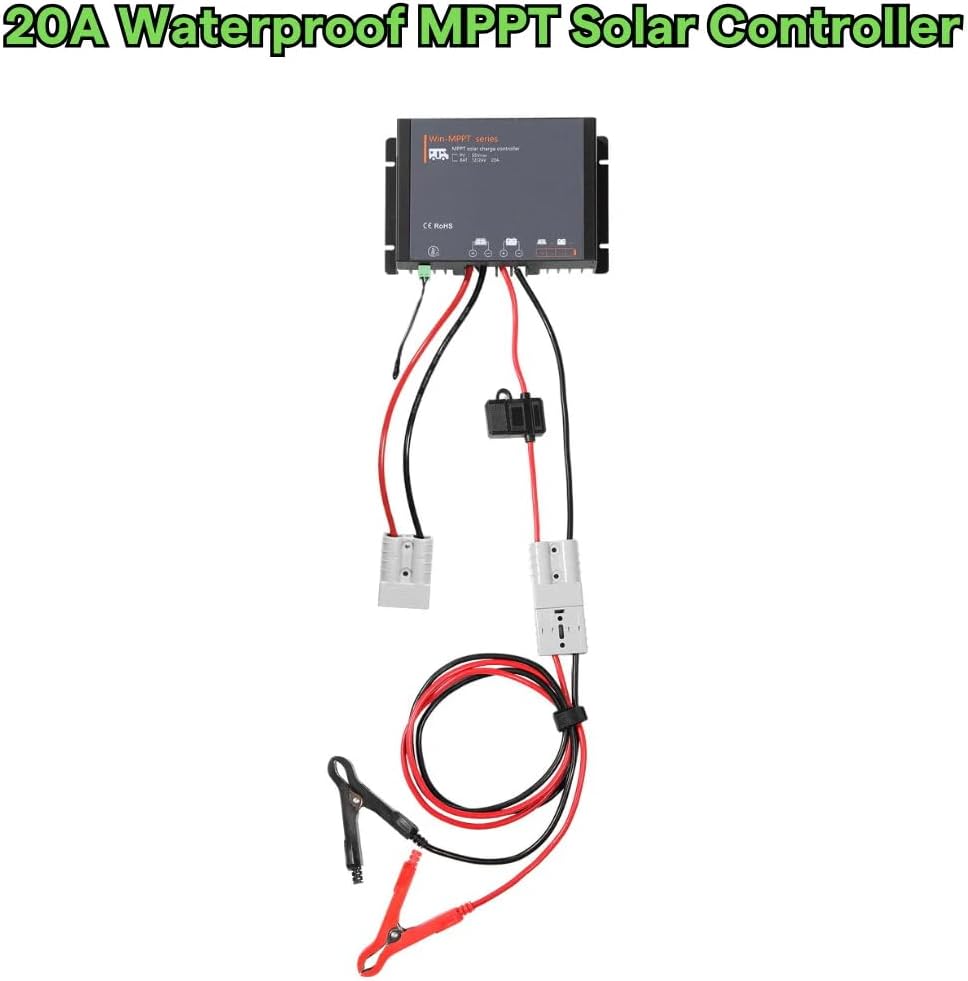 LENSUNSOLAR 300W 12V Portable Solar Panel Blanket with Anderson Connectors for Solar Generator Power Station, Lightweight, with 20A MPPT Charger Controller