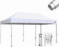 Eurmax USA Pro 10x20 Pop Up Canopy Wedding Party Tent Instant Outdoor Gazebo Pavilion Canopies BBQ Cater Events Aluminum Frame Commercial Grade Bonus Roller Bag (White)