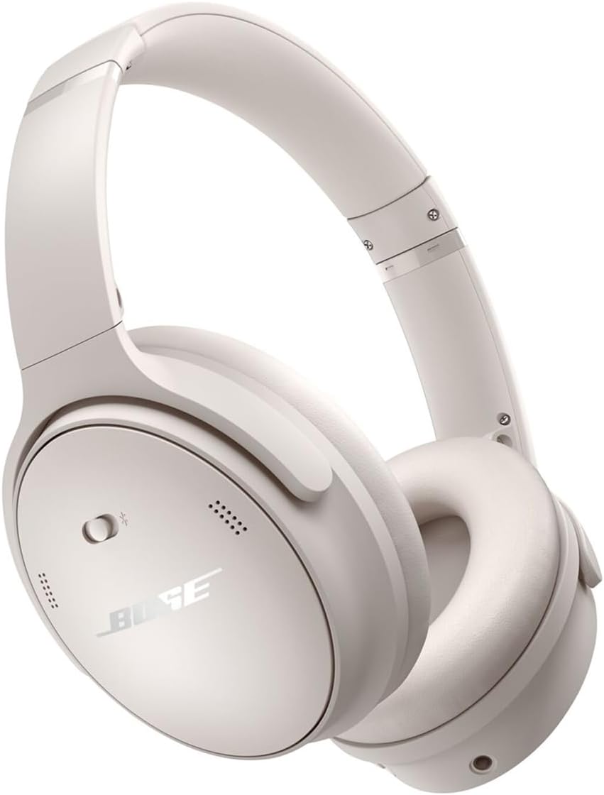 Bose QuietComfort Headphones - Wireless Bluetooth Headphones, Active Over Ear Noise Cancelling and Mic, Deep Bass Bundle + Desktop Headphone Stand + Green Extreme Dual Wall Charger (White)