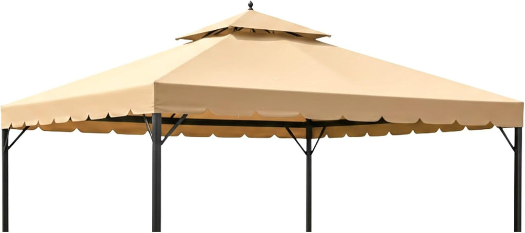 Garden Winds Reinforced Replacement Canopy Top Cover Compatible with The HWG-025W Erommy 10' x 12' Gazebo - Classic Sand, Riplock 350