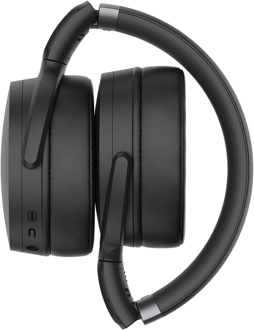 Sennheiser HD 450BT Bluetooth 5.0 Wireless Headphone with Active Noise Cancellation - 30-Hour Battery Life, USB-C Fast Charging, Virtual Assistant Button, Foldable - Black (Renewed)