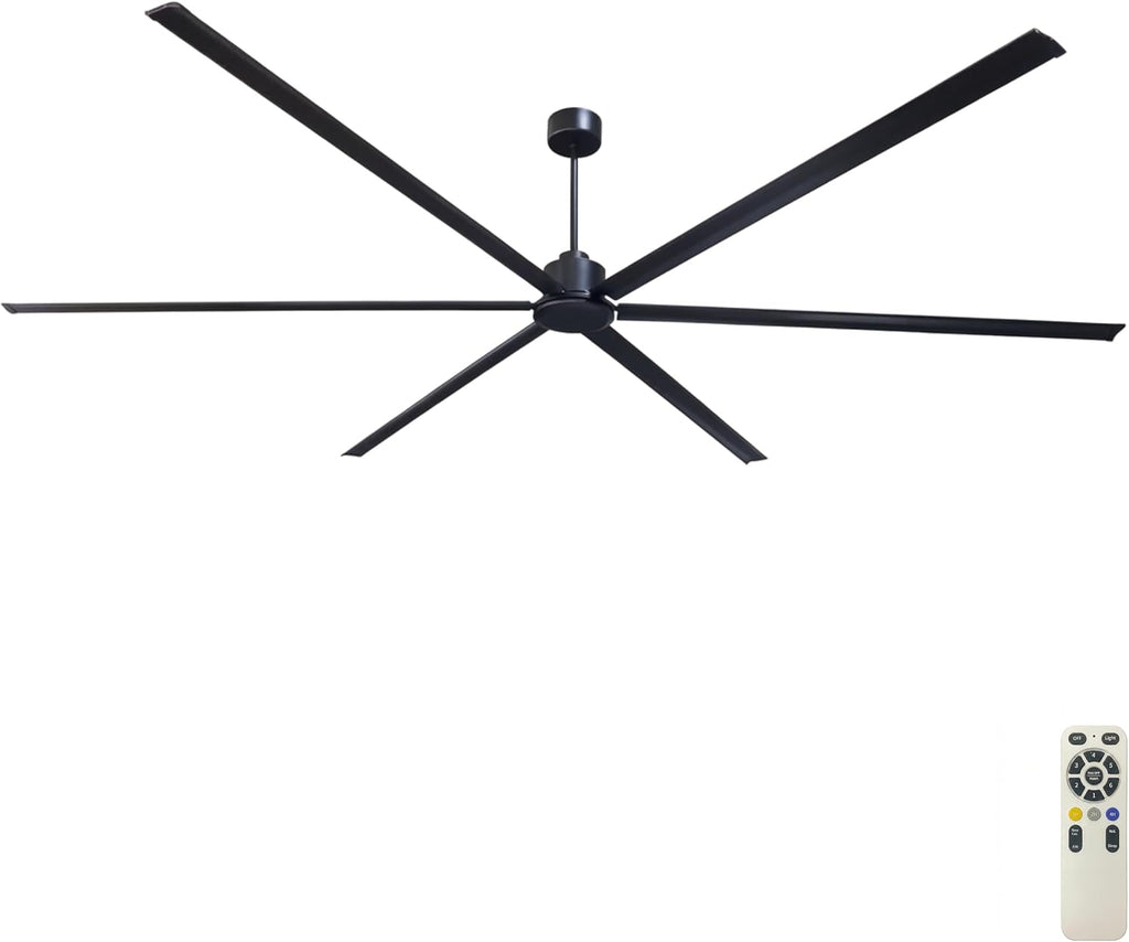 144 Inch (12 ft) Big Industrial Fan, HVLS Large Commercial Ceiling Fan, Ultimate Power 130W DC Motor, 10-Year Warranty, 6 Aluminum Blades for Hangar, Workshop, Cattle Farm & Mall