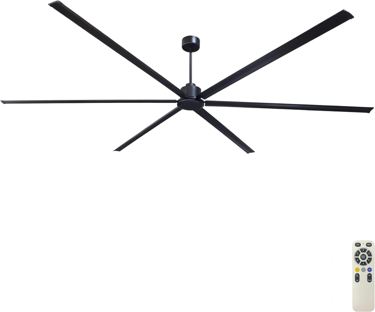 144 Inch (12 ft) Big Industrial Fan, HVLS Large Commercial Ceiling Fan, Ultimate Power 130W DC Motor, 10-Year Warranty, 6 Aluminum Blades for Hangar, Workshop, Cattle Farm & Mall