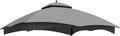 10x12 Ft Outdoor Patio Gazebo Replacement Canopy for Lowe's Allen Roth 10x12 Gazebo #GF-12S004B-1, Double Tiered Roof Top Cover, UV Protection & Waterproof Fabric, Grey (Frame Not Included)