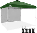 EAGLE PEAK Commercial Canopy 12x12 Pop Up Canopy Tent with 1 Sidewall, Easy Setup Heavy Duty Instant Event Shelter for Vendors & Markets, Outdoor Sun Shade, Green