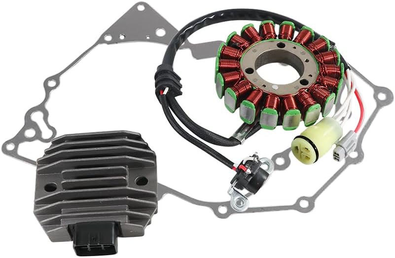 Stator Coil Rectifier Gasket Set for Yamaha YFZ450R SE, for Yamaha YFZ450R Special Edition, Stator Assy OEM:18P-81410-00 18P-81410-02, Generator Cover OEM:18P-15451-00, Regulator OEM:5BN-81960-00