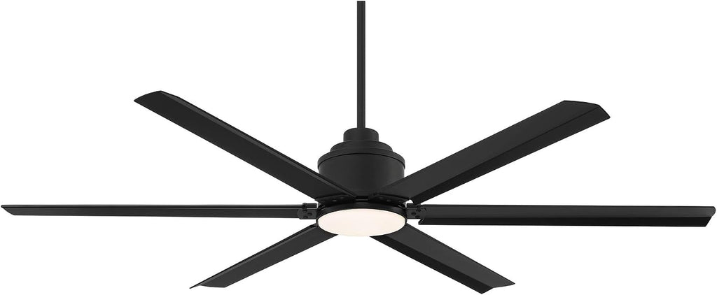 Casa Vieja 65' Ultra Breeze Modern Industrial Outdoor Ceiling Fan with Dimmable LED Light Remote Control Matte Black Wet Rated for Patio Exterior House Home Porch Gazebo Garage with 24' Downrod