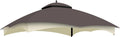 10x12 Ft Outdoor Patio Gazebo Replacement Canopy for Lowe's Allen Roth 10x12 Gazebo #GF-12S004B-1, Double Tiered Roof Top Cover, UV Protection & Waterproof Fabric, Brown (Frame Not Included)
