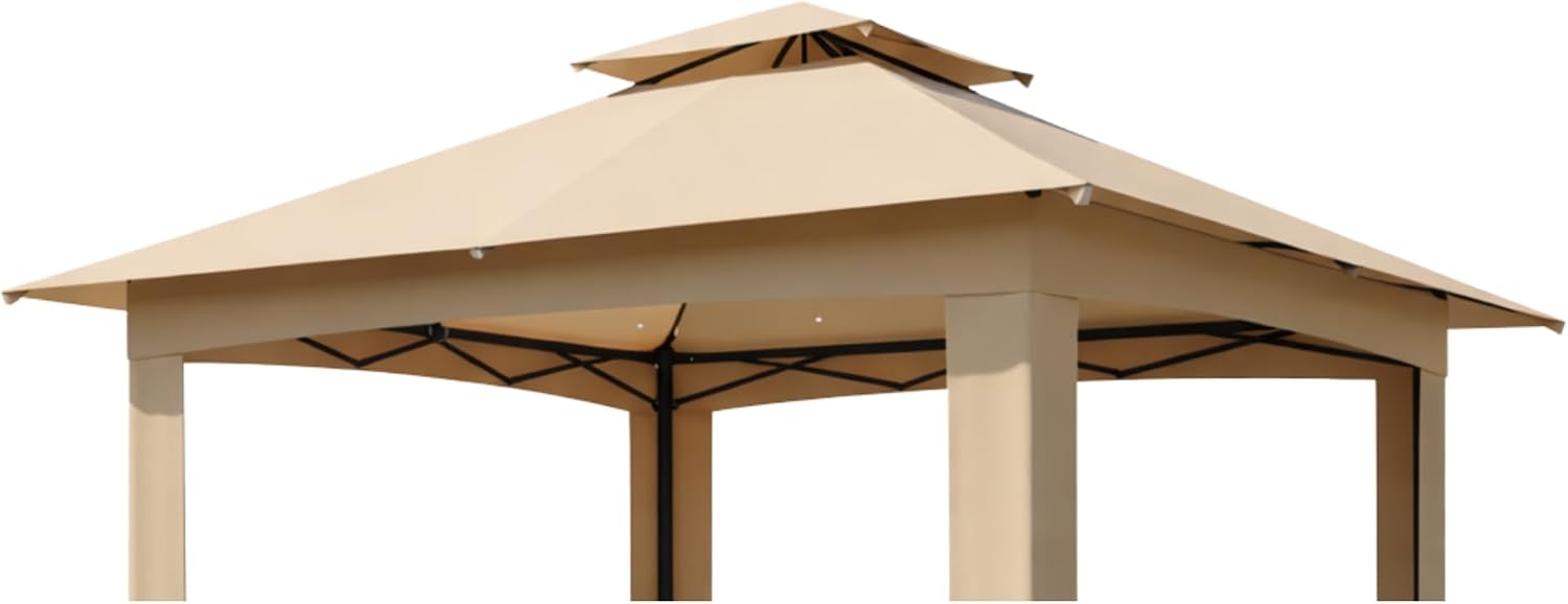 Garden Winds Reinforced RipLock 350 Replacement Canopy Top Cover Compatible with ABCCANOPY, MasterCanopy, and Cooshade 13' x 13' Portable Canopy - Beige