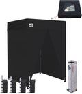 Eurmax USA 5x5 Pop Up Canopy Tent,Commercial Tent with Patented No-Tip Rolling Bag,4 Zippered Removable Walls,UV & Water Resistant Top,Heavy Duty Outdoor Gazebo,Instant Shelter(Black with Window)