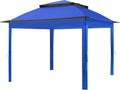 COOS BAY 11x11 Replacement Gazebo Top with Air Vent Sunshade Polyester Top Cover Only, Blue