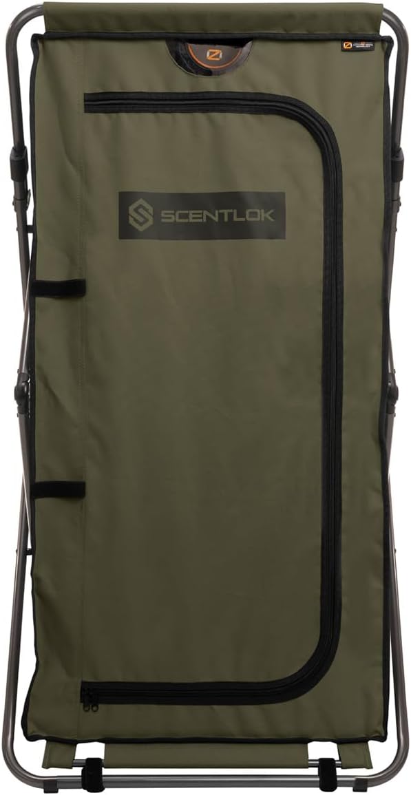 ScentLok Quickstrike Closet with Radial IQ - Portable Hunting Gear Storage Closet with Ozone Generator, Foldable Double-X Frame, MOLLE Webbing, and Pockets for Scent Control