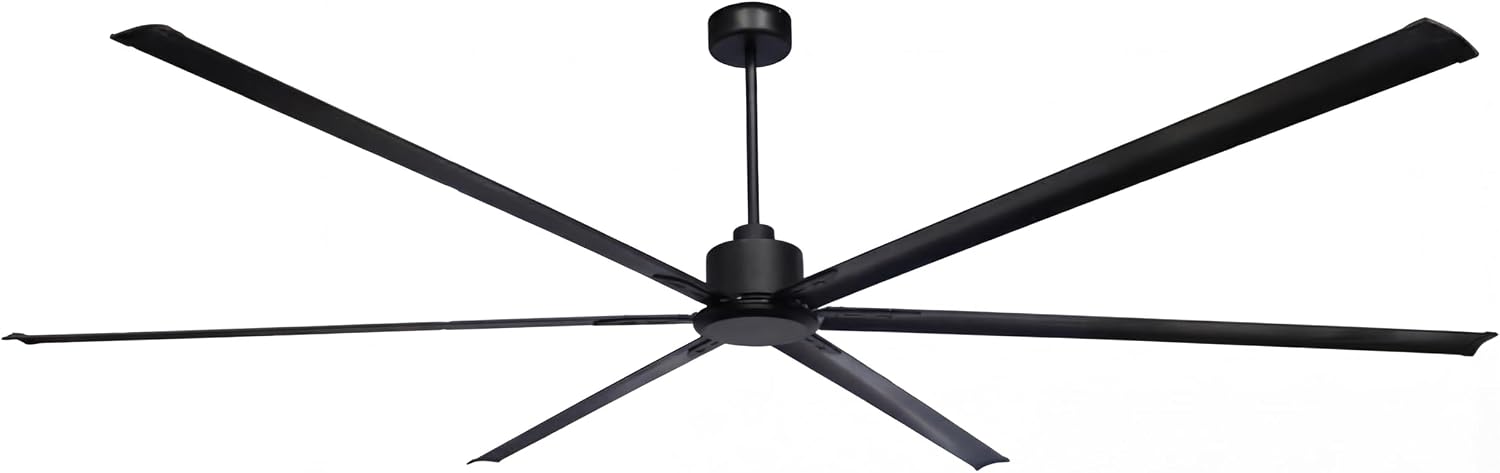 120 Inch (10 ft) Big HVLS Industrial Fan, Large Shop Ceiling Fan with Remote, Quiet 90W DC Motor, 6 Aluminum Blades, 10-Year Warranty for Warehouse, Barn, Church & Auto Shop